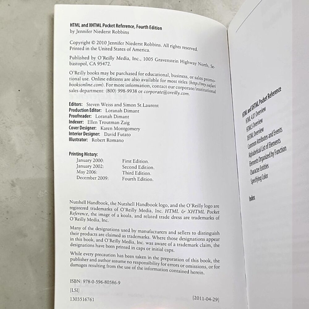 O'Reilly Pocket Reference Book Lot 4 SQL XML HTML XHTML Regex Programming Guide - Picture 11 of 11